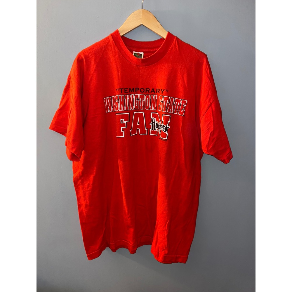 Vintage Nebraska Huskers TEMPORARY FAN T Shirt 1997 Red XXL Fruit of the Loom